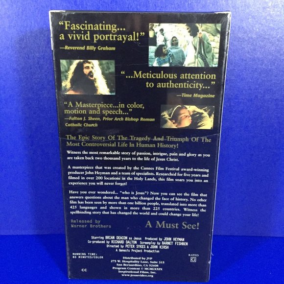 Jesus VHS Movie Staring Brian Deacon 1988 New Factory Sealed Christian Religious - Picture 4 of 6